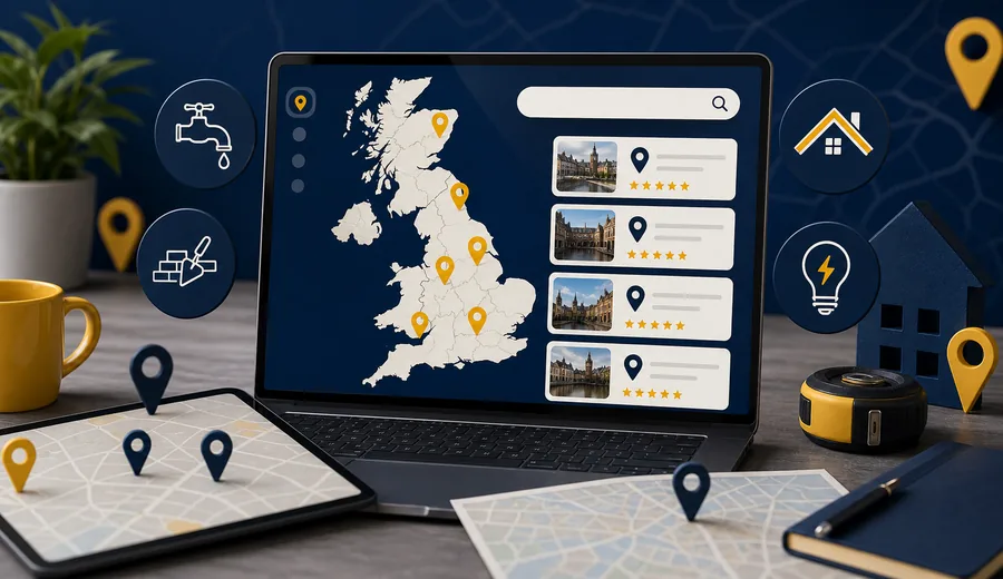 Find tradesmen by UK location using a directory search