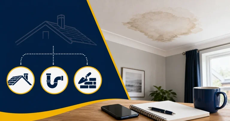 Damp Patch on Ceiling: Roofer, Plumber or Builder? featured image